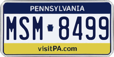 PA license plate MSM8499