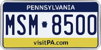 PA license plate MSM8500