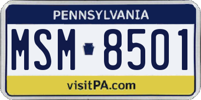 PA license plate MSM8501