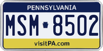 PA license plate MSM8502