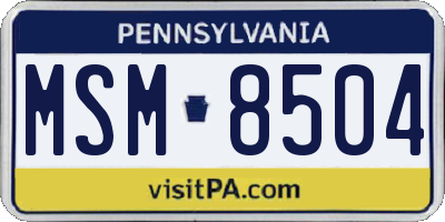PA license plate MSM8504