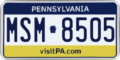 PA license plate MSM8505