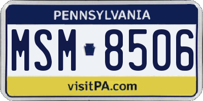 PA license plate MSM8506