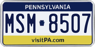PA license plate MSM8507