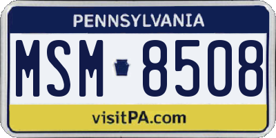 PA license plate MSM8508