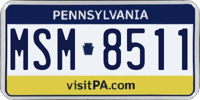 PA license plate MSM8511