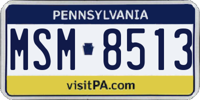 PA license plate MSM8513