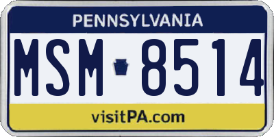 PA license plate MSM8514