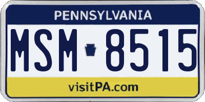 PA license plate MSM8515