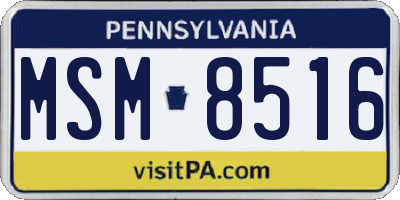 PA license plate MSM8516