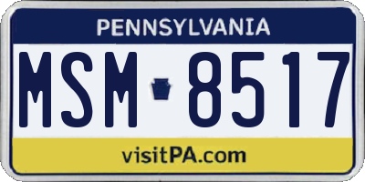 PA license plate MSM8517