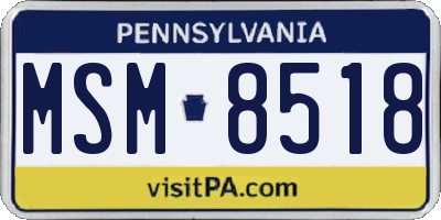 PA license plate MSM8518