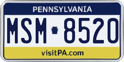 PA license plate MSM8520
