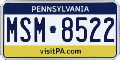 PA license plate MSM8522