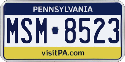 PA license plate MSM8523