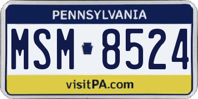 PA license plate MSM8524