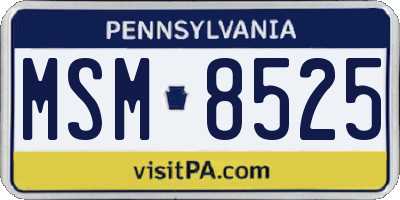 PA license plate MSM8525