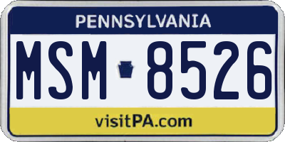 PA license plate MSM8526