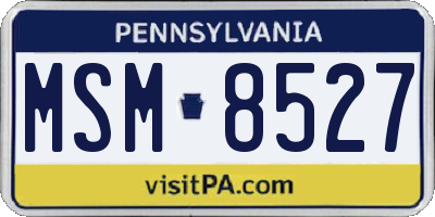 PA license plate MSM8527