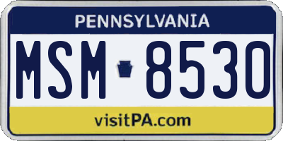 PA license plate MSM8530
