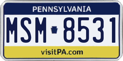 PA license plate MSM8531