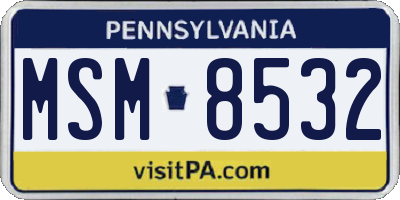 PA license plate MSM8532