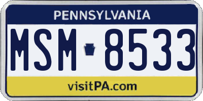 PA license plate MSM8533