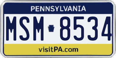 PA license plate MSM8534