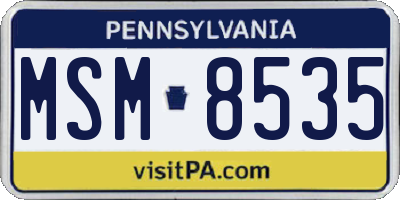 PA license plate MSM8535