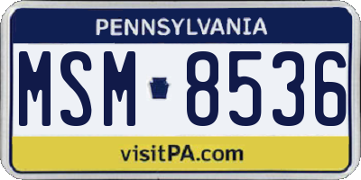 PA license plate MSM8536