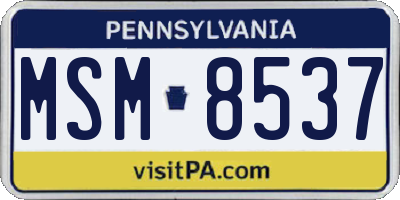 PA license plate MSM8537