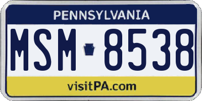 PA license plate MSM8538