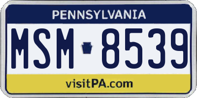 PA license plate MSM8539