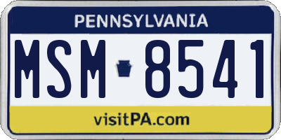PA license plate MSM8541
