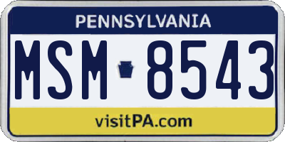 PA license plate MSM8543