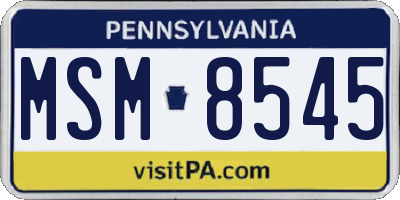 PA license plate MSM8545