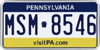 PA license plate MSM8546