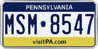 PA license plate MSM8547