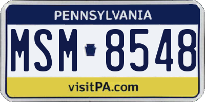 PA license plate MSM8548