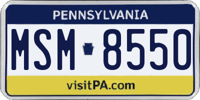 PA license plate MSM8550