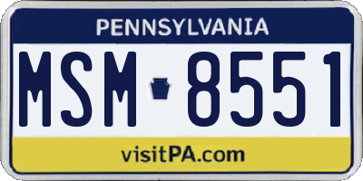 PA license plate MSM8551