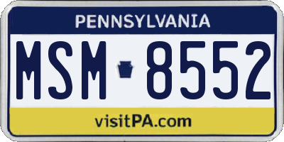 PA license plate MSM8552