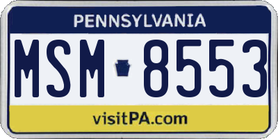 PA license plate MSM8553