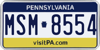 PA license plate MSM8554