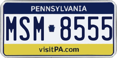 PA license plate MSM8555