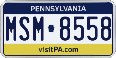 PA license plate MSM8558