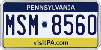 PA license plate MSM8560