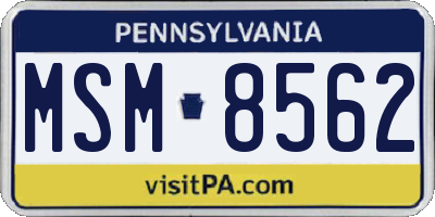 PA license plate MSM8562