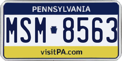 PA license plate MSM8563