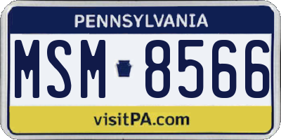 PA license plate MSM8566